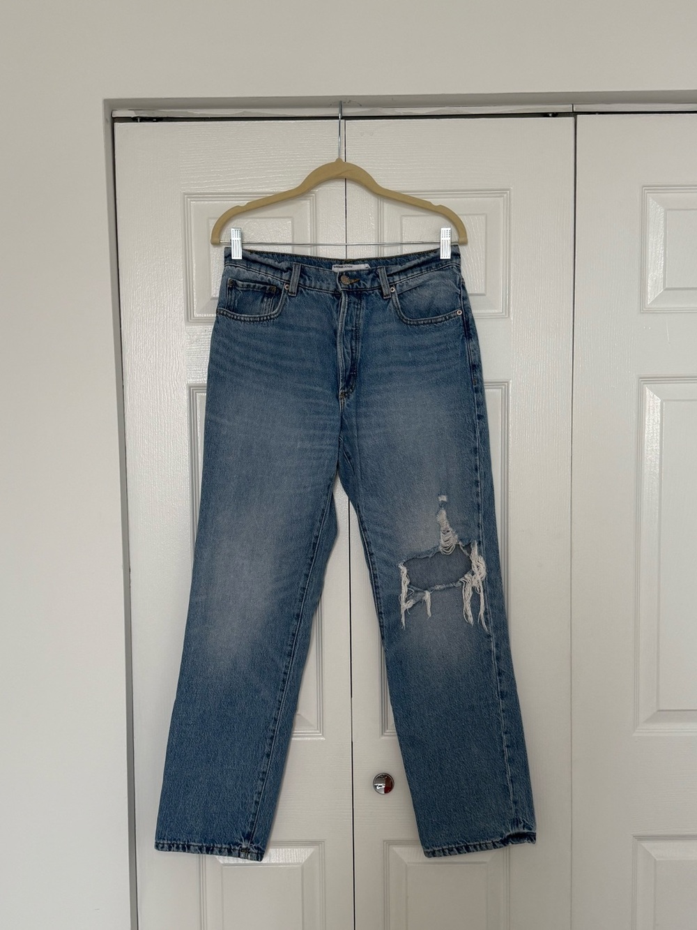 Garage Boyfriend Distressed Straight-Leg Jeans